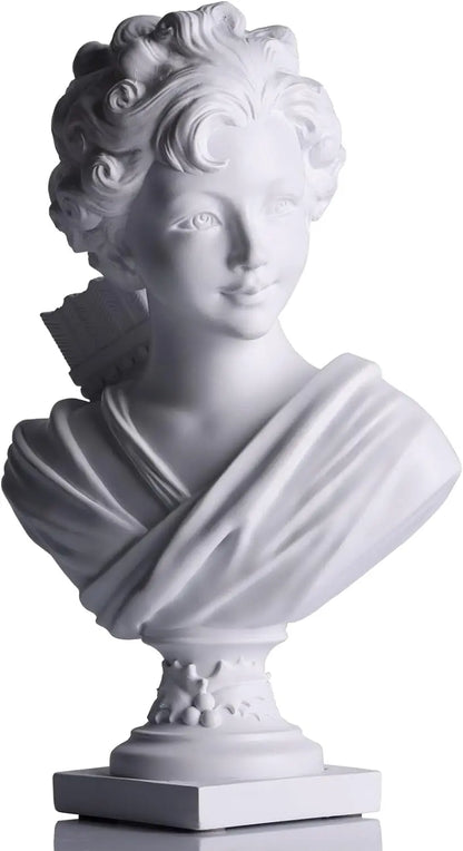 DecorBites™ 12.2" Cupid Statue Plaster Sculpture for Painting Practice and Home Decor