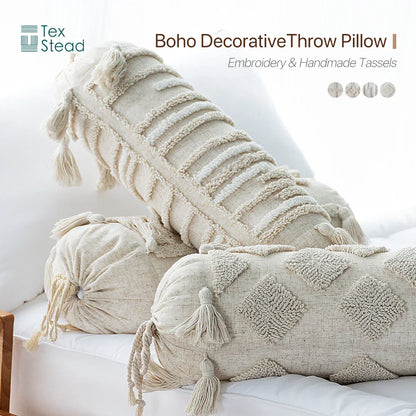 DecorBites™ Boho Tufted Tassel Lumbar Throw Pillow