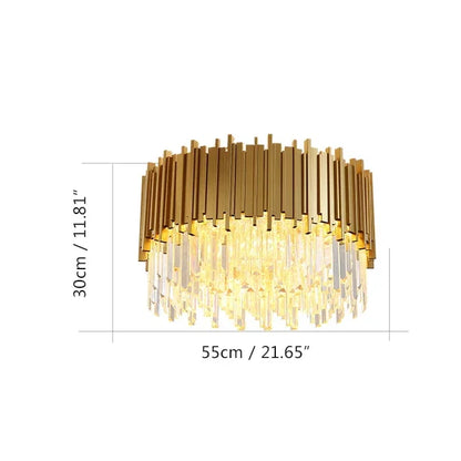 DecorBites™ Gold Black Crystal Chandeliers LED Ceiling Light for Luxe Living & Hospitality