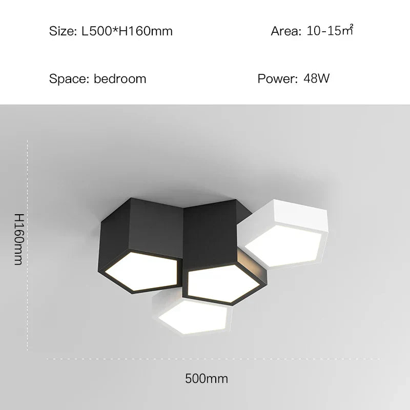 DecorBites™ Black White Diamond LED Ceiling Chandelier for Modern Home and Office