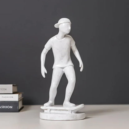 DecorBites™ Abstract Sports Player Sculpture Set Grey/White Figurines Home Decor