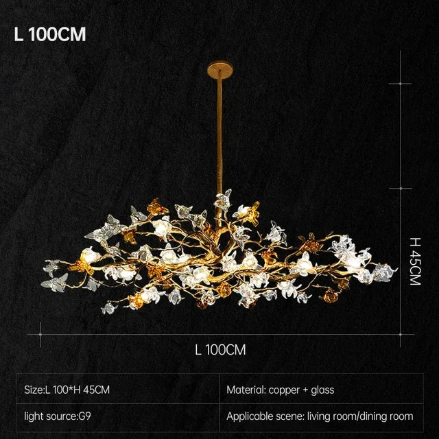 DecorBites™ Copper Branch Pendant Chandelier for Luxury Living Room & Restaurant