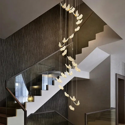 DecorBites™ Butterfly Chandelier: Nordic Staircase Pendant Lamp for Living Room Ceiling Light