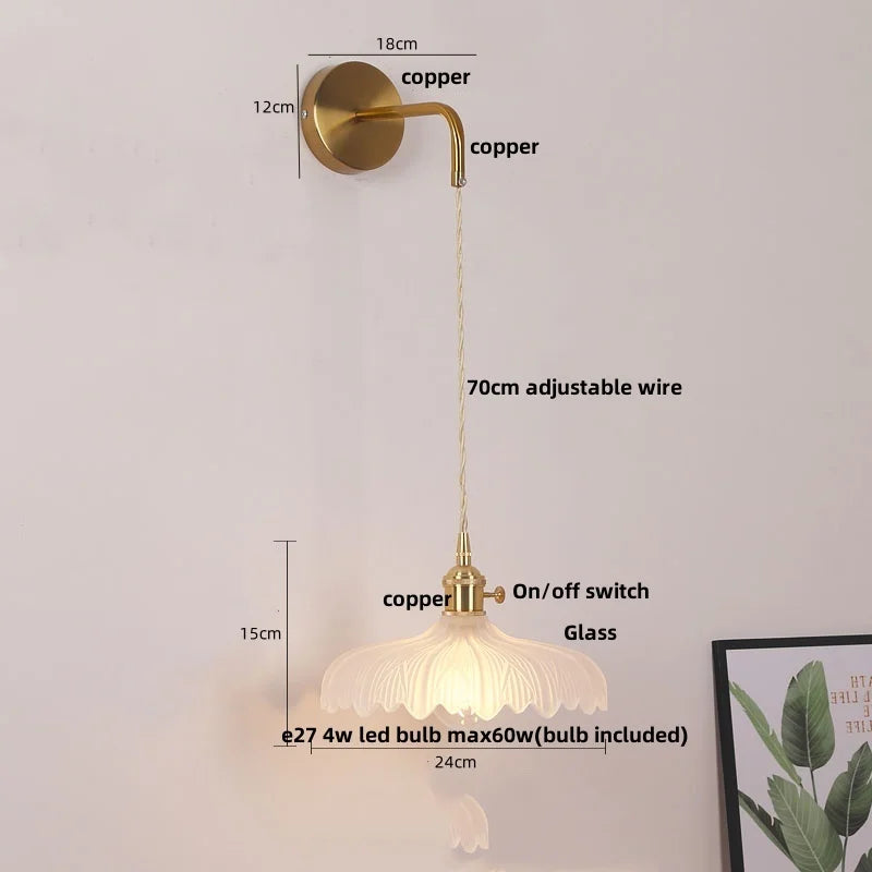 DecorBites™ LED Wall Lights Bar Bedroom Study Clear Glass Bedside Lamp Modern Stair Light Fixtures