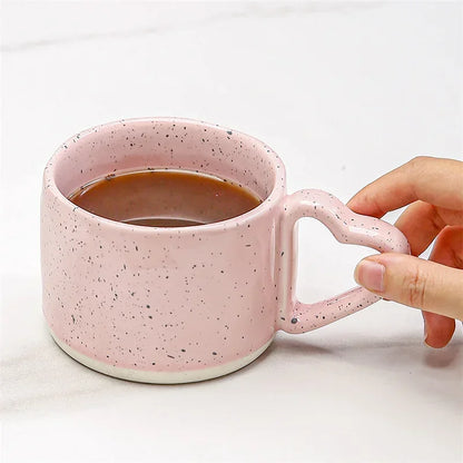 DecorBites™ Love Handle Ceramic Cup | Breakfast Tea Coffee Mug | Office Valentine's Day Gift