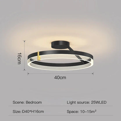 DecorBites™ Black Gold Round Chandelier: Modern Design Ceiling Lamp for Home Decoration