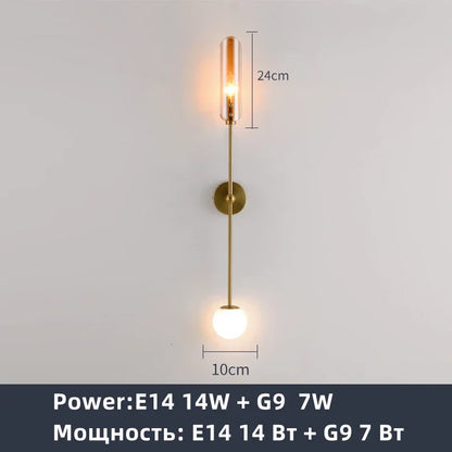 DecorBites™ Gold Metal Wall Light: Nordic Style Bedroom Bedside Lamp for Modern Living Room Decor
