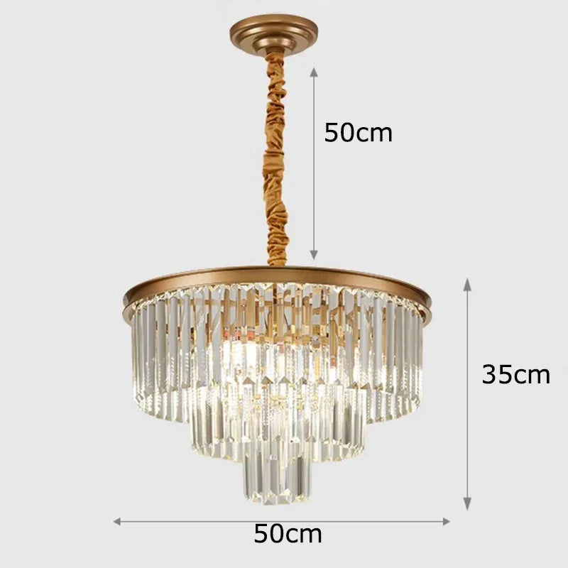 DecorBites™ Crystal Chandelier Stair Pendant Light Interior Lighting for Modern Home Decor