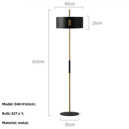 DecorBites™ Black Metal E27 Floor Lamp for Stylish Indoor Lighting
