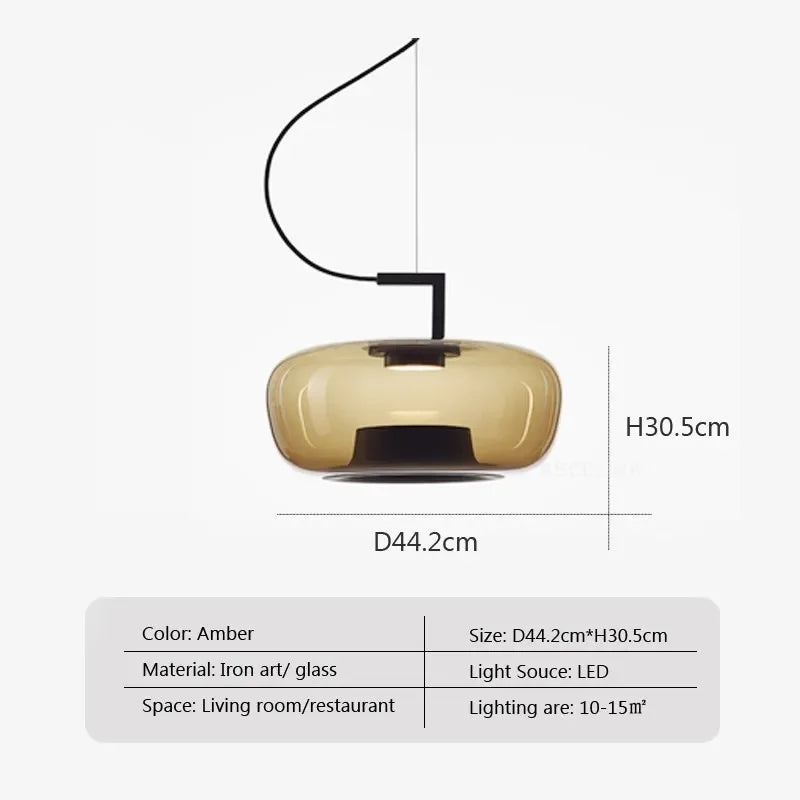 DecorBites™ Brokis Glass Pendant Lamp - Nordic Creative Hanging Light for Home and Hospitality