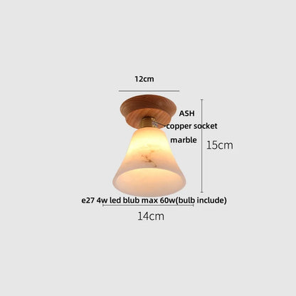 DecorBites™ Lotus Glass LED Ceiling Light with Copper Base - Modern Nordic Design
