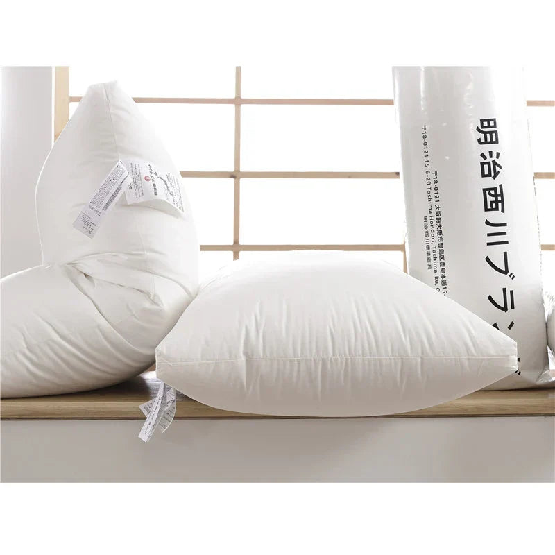 DecorBites™ Cotton Rectangle Neck Pillow - Hotel Quality Solid Color for Home