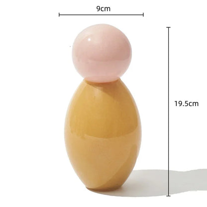 DecorBites™ Geometric Sphere Glass Vase with Lid, Desktop Storage Container