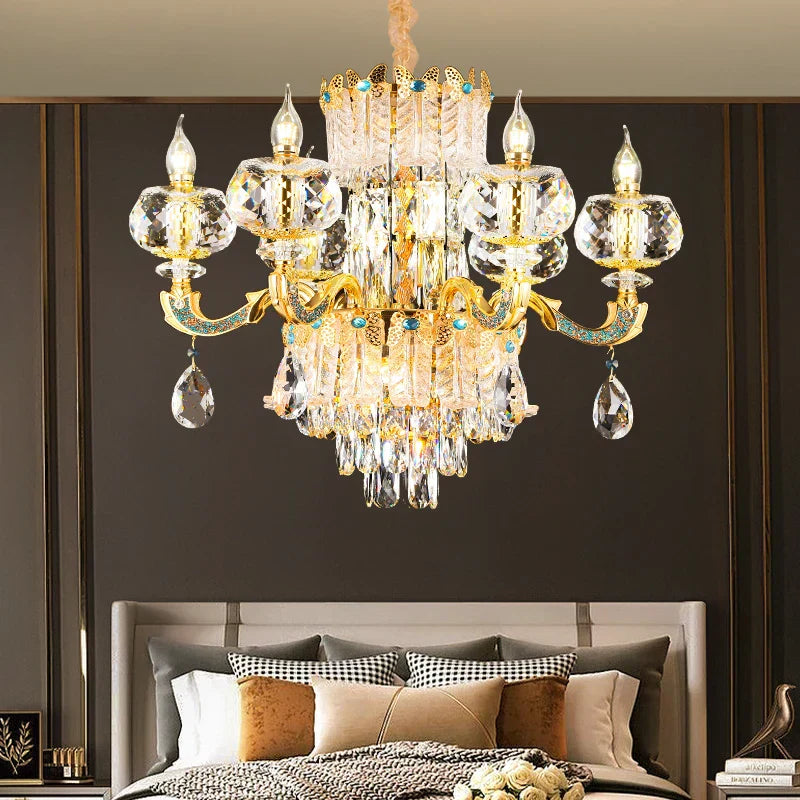 DecorBites™ Crystal Candle Chandelier for Luxury Living Room, Bedroom, and Dining Room