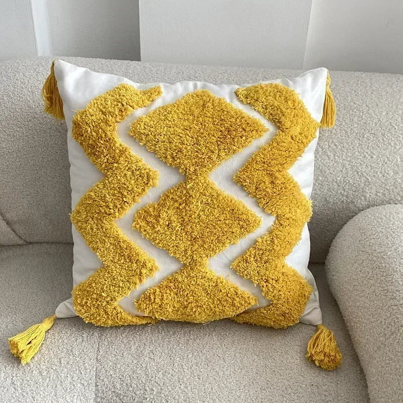 DecorBites™ Geometric Tufted Tassel Cushion Cover 30x50cm/45x45cm