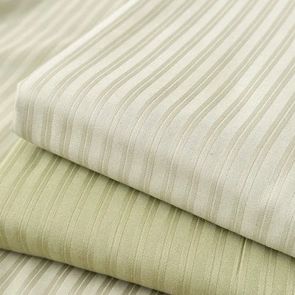 DecorBites™ Luxe Cotton Satin Stripe Bed Sheet Set with 2 Pillowcase