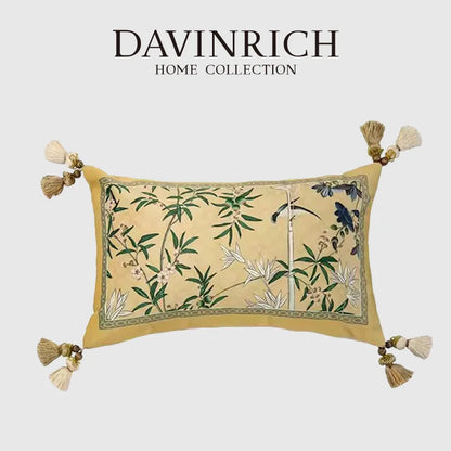 DecorBites™ Autum Orchid Velvet Lumbar Pillow Cover - Oriental Home Decor