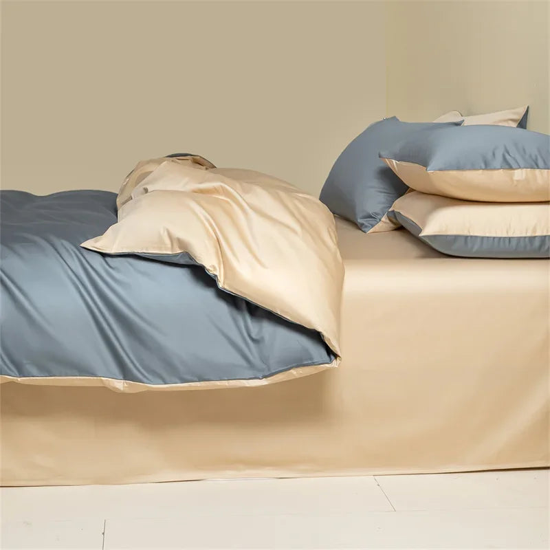 DecorBites™ Egyptian Cotton Bedding Set: Sheet, Pillowcase, Blanket Cover in Queen King Size
