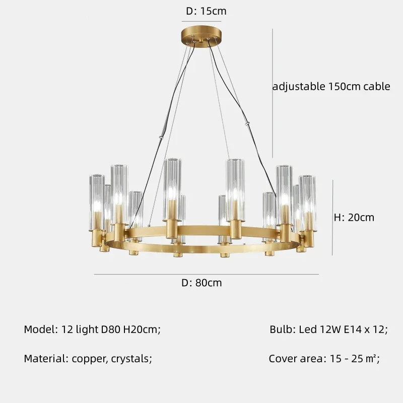 DecorBites™ Crystal Chandelier Pendant Lights - Luxury LED Lighting for Living Room