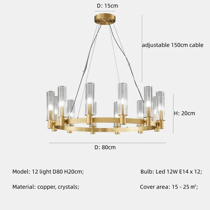 DecorBites™ Crystal Chandelier Pendant Lights - Luxury LED Lighting for Living Room