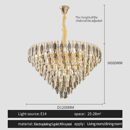 DecorBites™ Crystal Chandelier: Elegant Small Duplex Living Room Loft Hotel Lobby Staircase Lighting