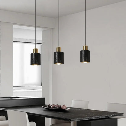DecorBites™ Black Travertine LED Pendant Lamps: Nordic Modern Home Decoration Interior Hanging Light