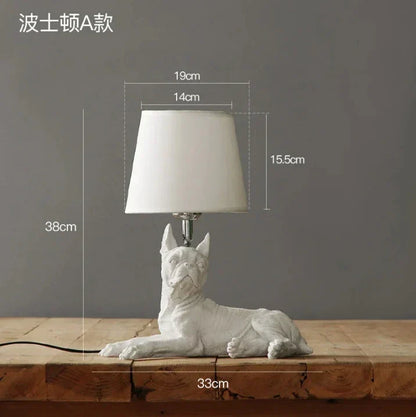 DecorBites™ Black/White Puppy Dogs Table Lamps for Home Decor Lighting