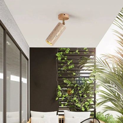 DecorBites™ LED Natural Stone Spotlights for Ceiling and Wall, Walnut Log Wood, E27 Bulb