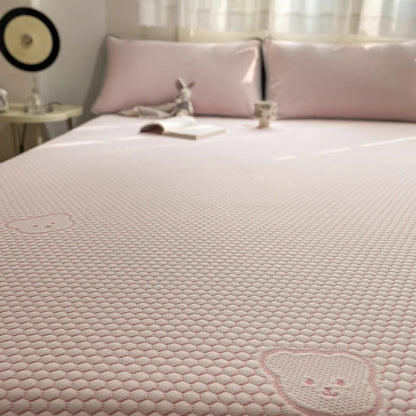 DecorBites™ Cooling Ice Bean Sheet Set: Breathable Rayon Mat & Pillowcases for Summer Bed