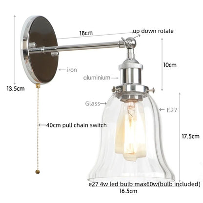 DecorBites™ LED Glass Wall Lamp Industrial Stair Light Fixture for Home Decor