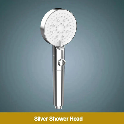 DecorBites™ 5-Function Shower Head with Stop Button, 10cm Panel, Silicone Gel Holes