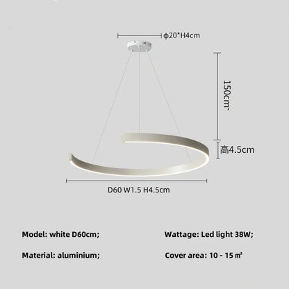 DecorBites™ Black LED Chandelier Pendant Light for Foyer Stairs Bar, Minimalist Indoor Hanging Lamp