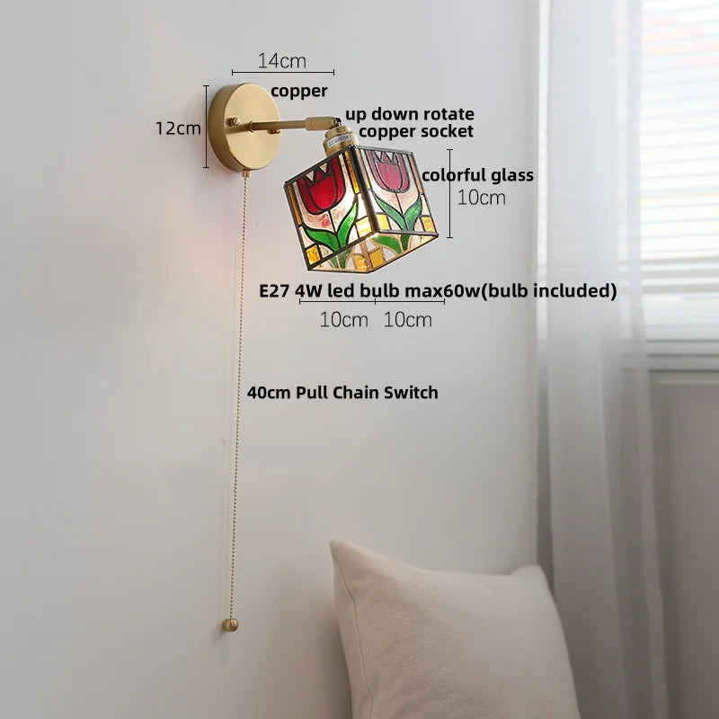 DecorBites™ Copper Wall Light with Pull Chain Switch, Modern Nordic Design