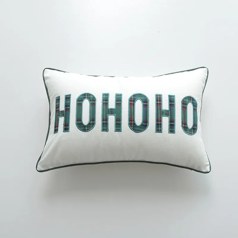 DecorBites™ Christmas Cartoon Letter Embroidered Pillow Cover Festive Sofa Cushion