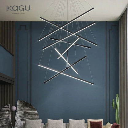 DecorBites™ LED Chandelier: Modern Luster Lighting for Stair Hall Bedroom Room Duplex Building