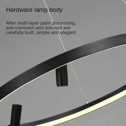 DecorBites™ Black Round Spotlight Chandelier Pendant Light for Home Decor and Dining Room