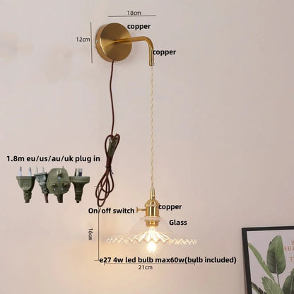 DecorBites™ LED Wall Lights Bar Bedroom Study Clear Glass Bedside Lamp Modern Stair Light Fixtures