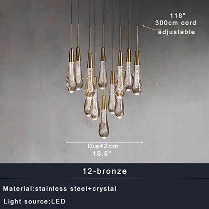DecorBites™ Crystal Water-drop Ceiling Chandelier, Elegant Dining Room Décor.