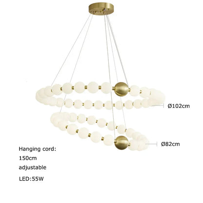 DecorBites™ Love Gold Chrome Chandelier LED Suspension Lighting for Dinning Room