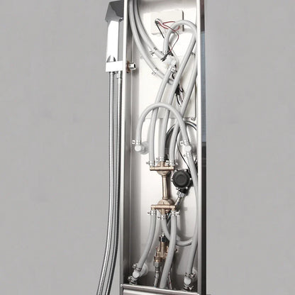 DecorBites™ Dark Grey LED Shower Panel Column with Rainfall Waterfall Spa Jets