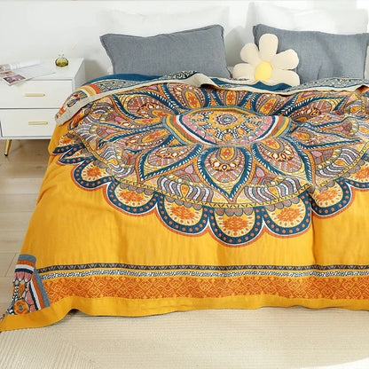 DecorBites™ Cotton Gauze Air-Conditioning Blanket - Luxury European Leisure Blanket