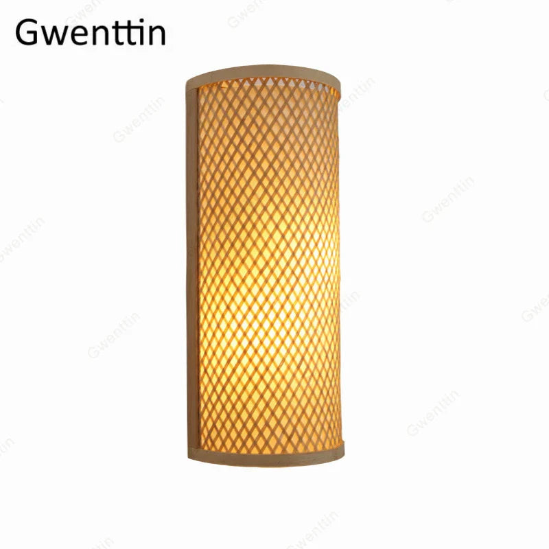 DecorBites™ Bamboo Wall Lights Sconces LED Fixtures for Bedroom Bathroom Stairs Luminarias