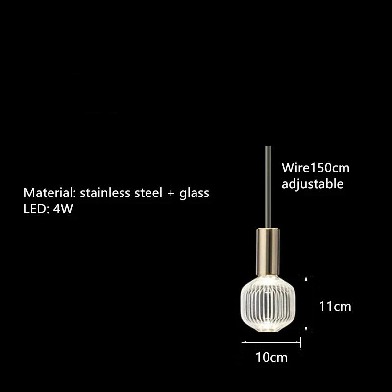 DecorBites™ Glass Tubes Chandelier LED Pendant Lamp for Modern Luxury Lighting