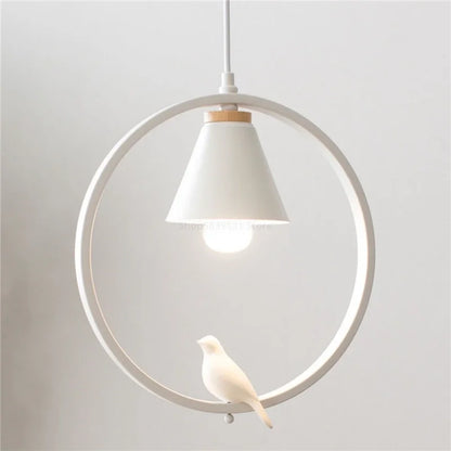 DecorBites™ Iron Ring Pendant Lights Children Bedroom Hanging Lamps LED Bird Fixtures