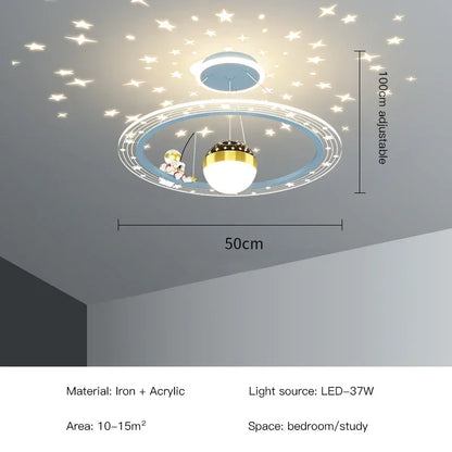DecorBites™ LED Chandelier for Boy's Room with Remote Control and Modern Design