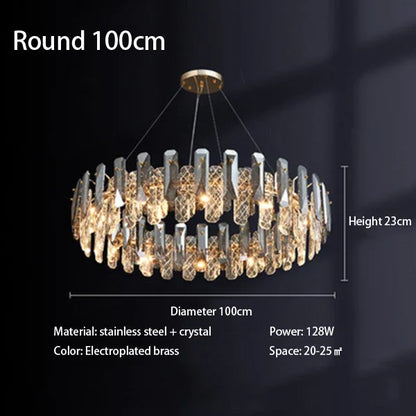 DecorBites™ Crystal LED Chandelier: Modern Luxury Room Decor Pendant Light for Home, Bedroom, Restaurant & Ceiling