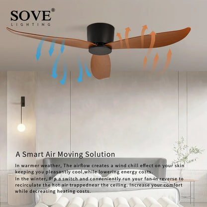 DecorBites™ 17cm White DC Ceiling Fan with Remote Control - Simple and Ultra Thin