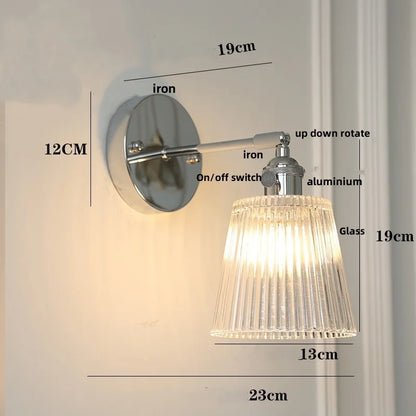 DecorBites™ Clear Glass LED Wall Lamp, Up Down Rotate, Dining Aisle Bar Light