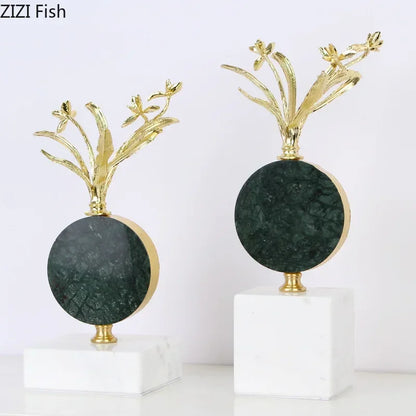 DecorBites™ Gold-plated Flower Crystal Sculpture Desk Decoration Modern Crafts Room Decor