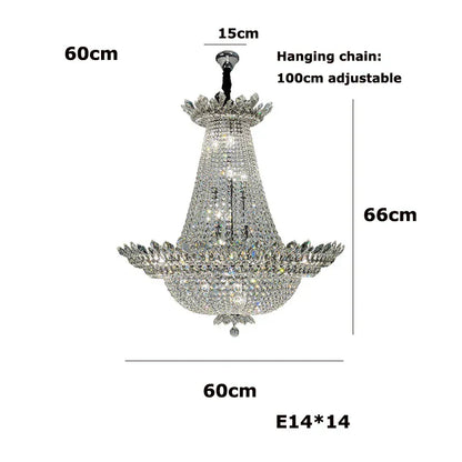 DecorBites™ K9 Crystal Chrome LED Chandelier for Trendy Living Room Lighting